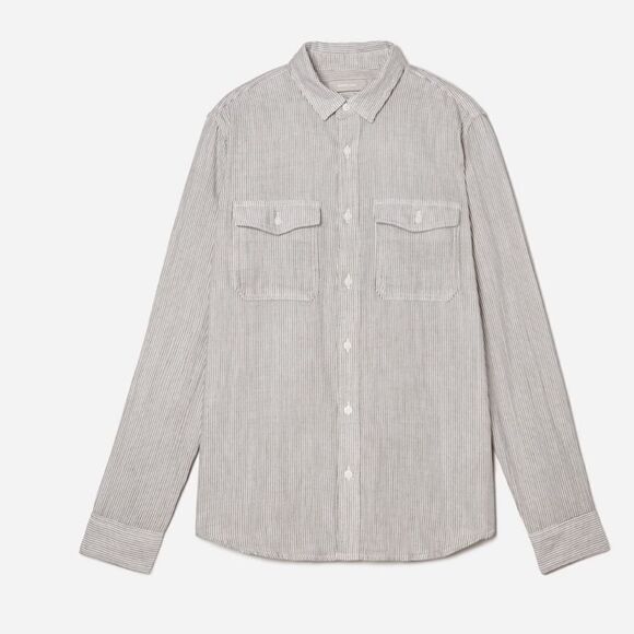 Everlane pin stripe casual button down shirt NWOT - Picture 1 of 9